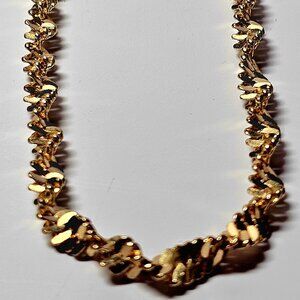 Gold Plated Rope Necklace Chain - 18 inches - Adjustable